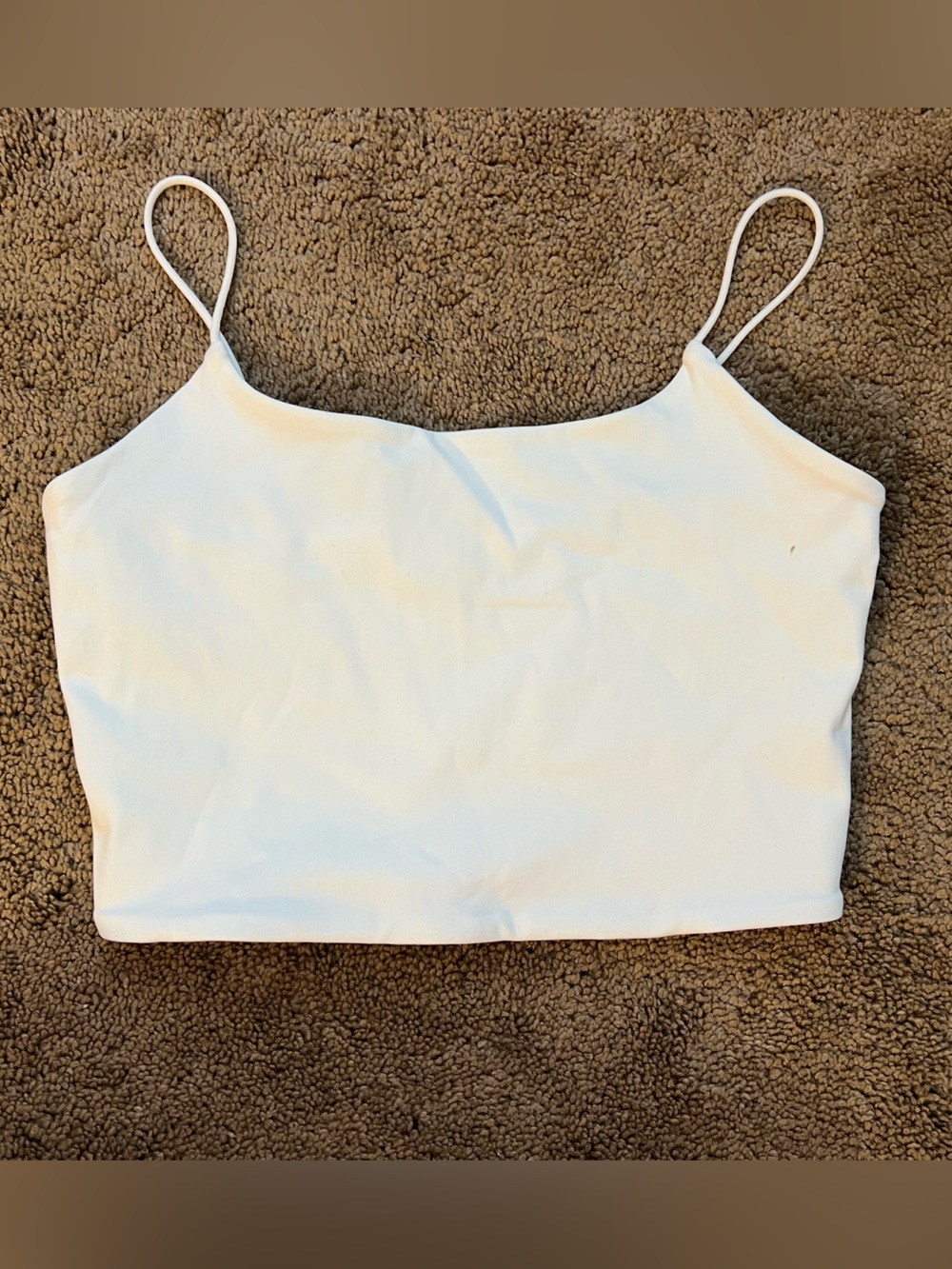 Garage White Cropped Spaghetti Strap Tank Top